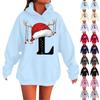 Ladies Fashion Casual Long Sleeve Printed Round Neck Hoodie Pullover Top With Pockets