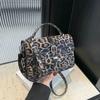 Leopard Buckle Crossbody Bag for Women PU Shoulder Bags Flap Hasp Stitching High Quality Hand Bags Fashion
