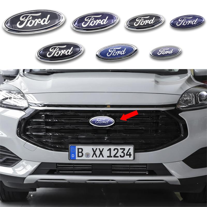 Car Front Hood Emblem For Ford Focus Fiesta Ranger Mondeo S-MAX Kuga Mustang F150 F250 F350 MK2 Rear Boot Trunk Logo Accessories CVX1