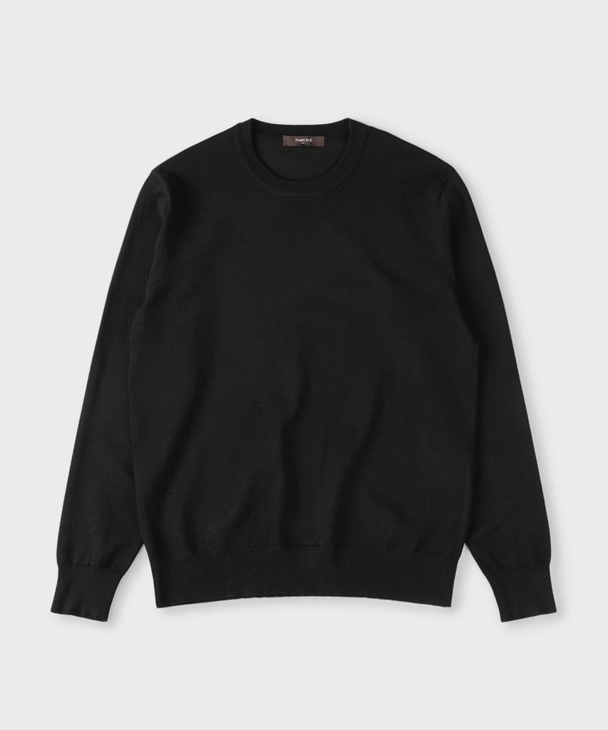 PANICALE Black Viscose Blend Round Knit