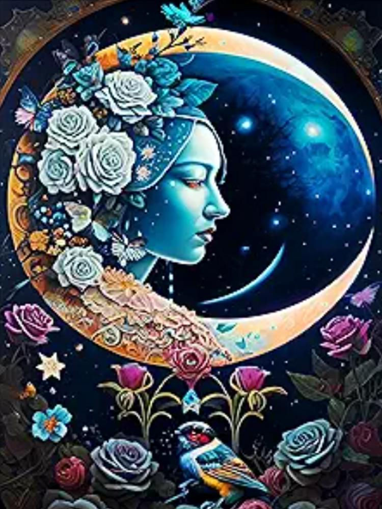 Diamond Painting Mosaic Painting Sun Moon Water Diamond Picture Women 5DDIY Crystal Cross Embroidery Home Decoration2004