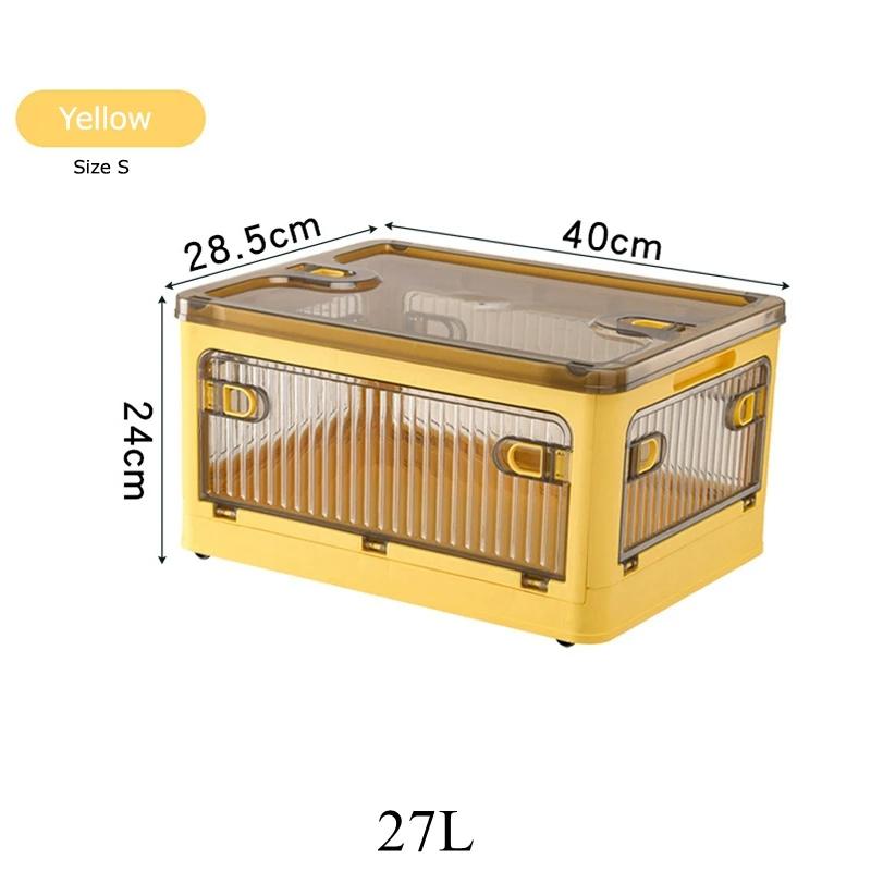 Складной ящик для хранения, органайзер для шкафа, штабелируемый органайзер для мелочей с колесиками, домашнее хранение книг большой емкости, ящик для игрушек