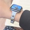 Браслет из кожи личи со звездными заклепками для Apple Watch Band S11/10/9/8/7/6/Ultra Ремешок iWatch 49/46/45/44/42/41/40/38 мм Тонкий Стильный