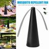 Fly Repellent Fan with Reflective Strip Outdoor Camping Fishing Picnic Indoor Desktop Food Fan Portable Silent Foldable Fly Spinner Fan