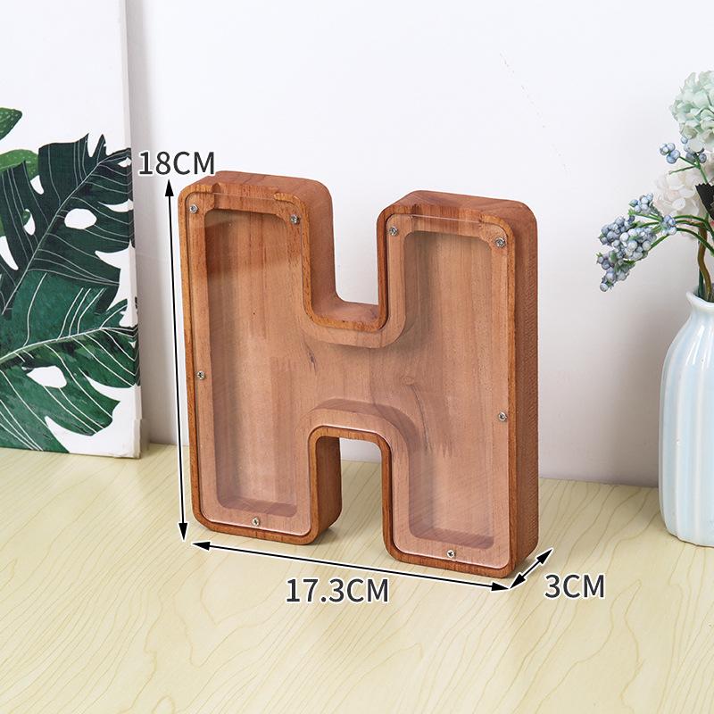 Деревянная и акриловая копилка для детей с алфавитом - прозрачный дизайн животных