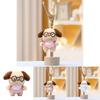 Cute Plush Toy Dog Keychain In Blue And Brown Colors For Stylish Backpack Charm