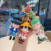 Аниме One Piece Брелок Луффи Зоро Нами Чоппер Силиконовая Модель Подвеска Декоративный для Рюкзака Милая Кукла Автомобильная Переносимая Мини Легкая Портативная