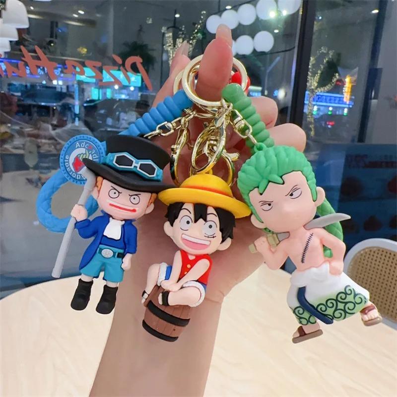 Аниме One Piece Брелок Луффи Зоро Нами Чоппер Силиконовая Модель Подвеска Декоративный Брелок для Рюкзака Очаровательная Кукла Брелок для Машины