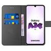 Чехол для Samsung Galaxy A34 5G Защитный с откидной крышкой Эффект кожи Противоударный Черный