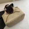 Сумка-тоут из плетеного материала для поездок на работу, женская, лето 2025, новая модная, отпускная соломенная сумка с бантом, сумка подмышку