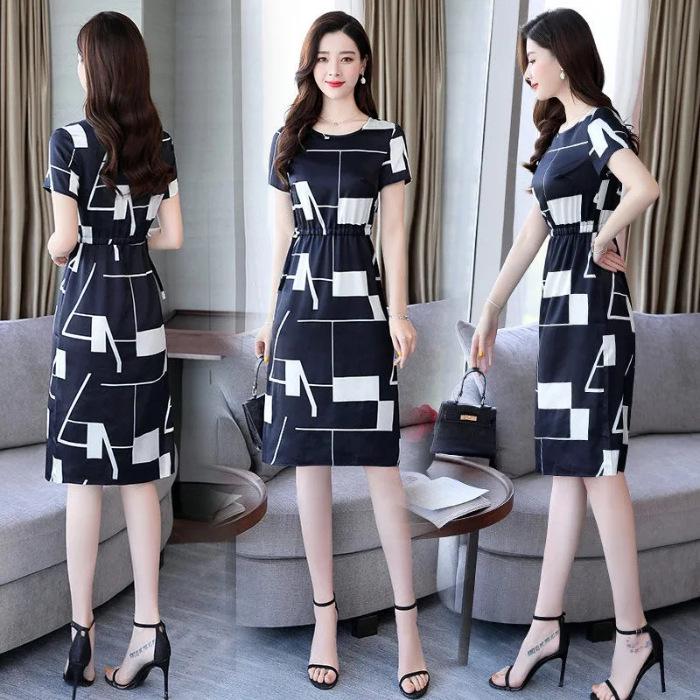 Летняя мода 2024 года: Женское дышащее платье большого размера средней длины