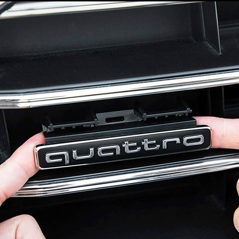 For hot Quattro Car Styling Front Grille Emblem Badge Q5 A5 A3 A6L A4L Q3 Q5L A8L A7 Four-Wheel Drive Standard Logo Accessories