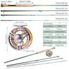 Fishing Rod and Reel Portable Combo Carbon Fiber Fly Fishing Pole with CNC-machined Reel Set