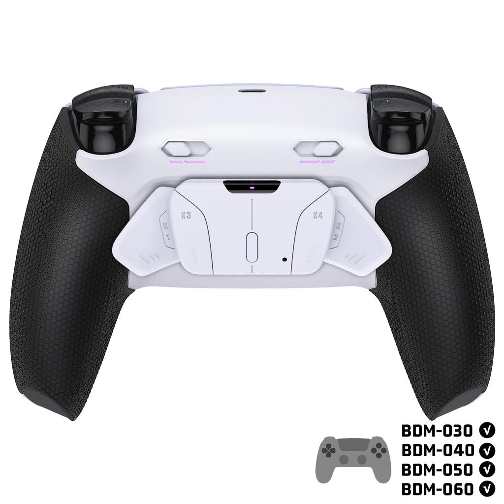 EXtremeRate RISE4 Plus MAX Комплект задних лепестков для контроллеров PS5 Включает нижние кликающие ограничители триггеров Резиновый комплект переназначаемых задних кнопок для PS5