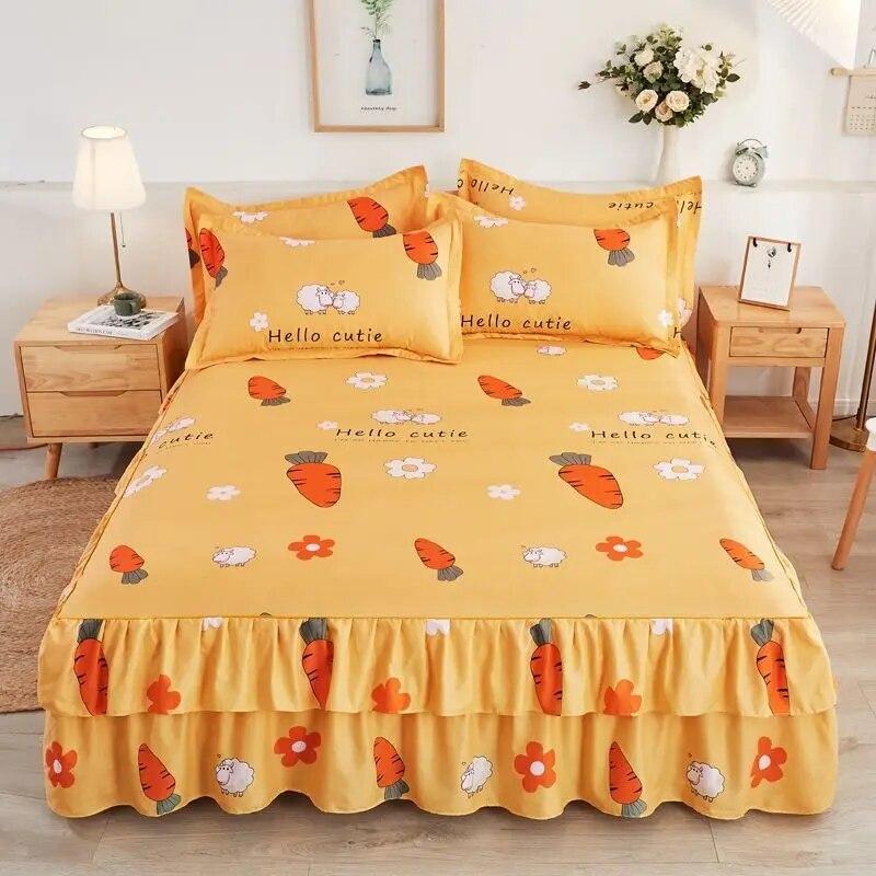 Korean Version Bed Skirt Style Single Piece Bed Sheets Bed Covers Mattresses Anti Slip Protective Covers Dust Covers