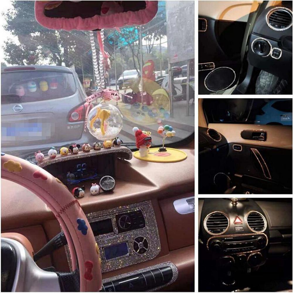 Bling Crystal Automotive Interior Sticker Sheet Self Adhesive Diamond Rhinestones Wraps Trim Decals Film for DIY Craft Car Decor