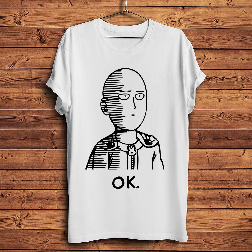 One Punch Hero Забавная аниме футболка мужская белая повседневная футболка с короткими рукавами унисекс уличная футболка манга