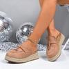 Casual Pink Suede Mules Slippers Women Hemp Sole Wedge Heels Sandals Women 2025 Summer Bohemia Slip On Sandals Plus Size 42