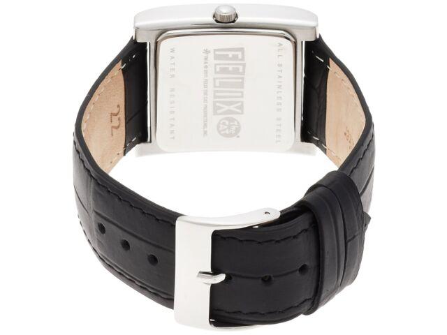 FELIX THE CAT Men's Watch FLX002W2 Black Leather Band Metal Case Seconds Hand