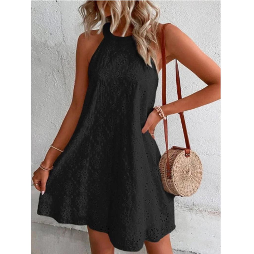 Fashion Women's Casual Fashion Solid Color Pullover Sleeveless Dress