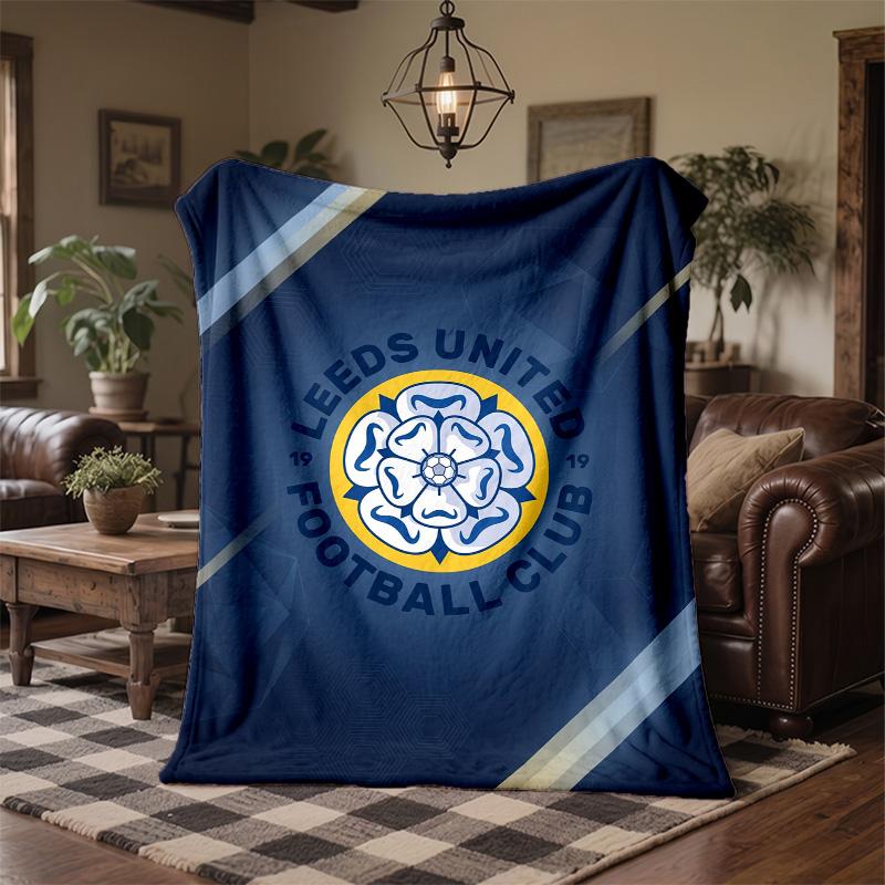 Флисовое одеяло в тематике Leeds United Уютное Мягкое Плюшевое Одеяло Для Спальни Дивана Путешествий