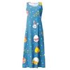 Women's Summer Casual Fashion Easter Printed Sleeveless Round Neck Pocket Dress