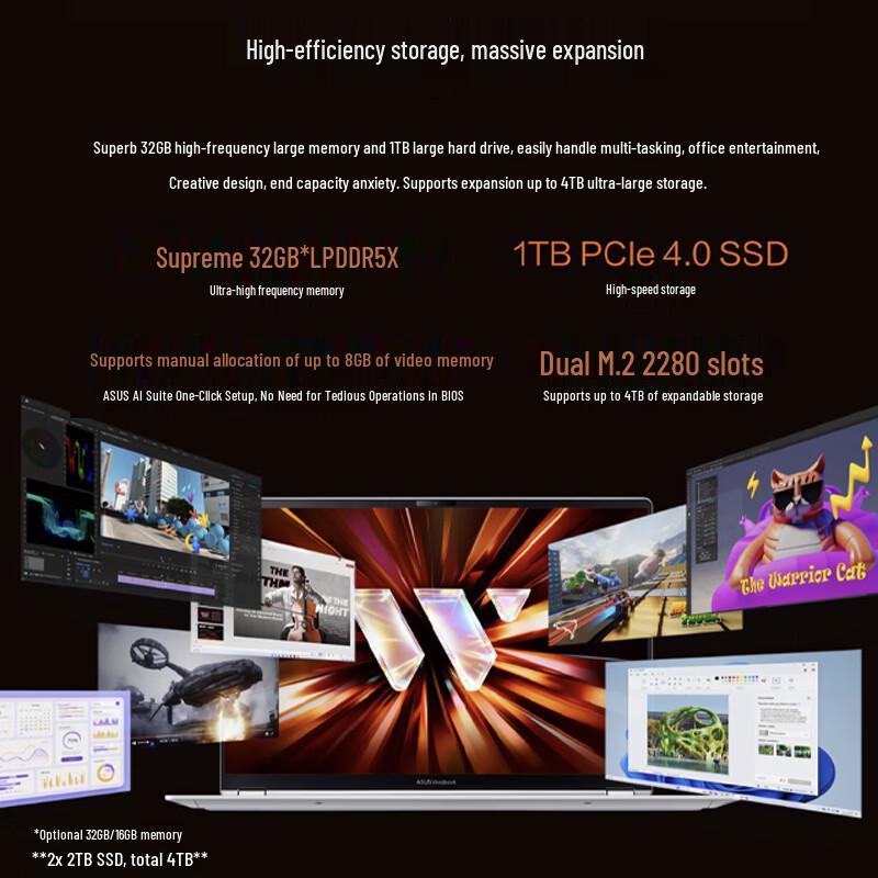 Asus Ноутбук Vivobook Pro 16 с процессором Ryzen AI (Китайская версия)