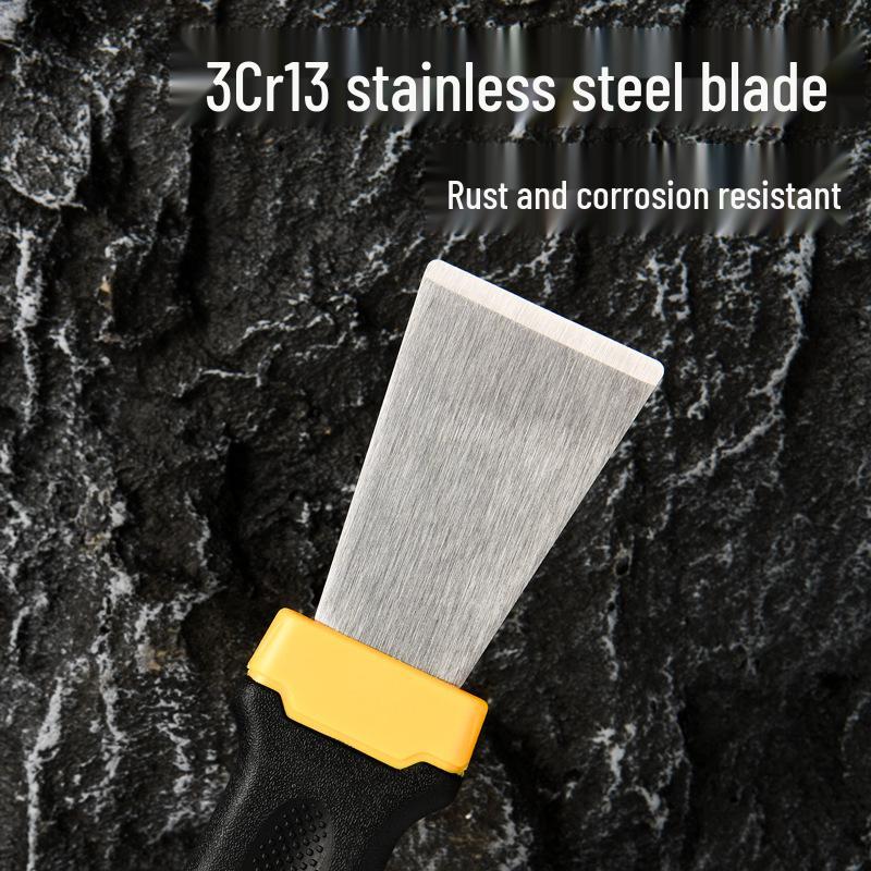 Deli Tools 1.5" Oil Stain Scraper Bent Head Stainless Steel Putty & Grout Knife DL366001
