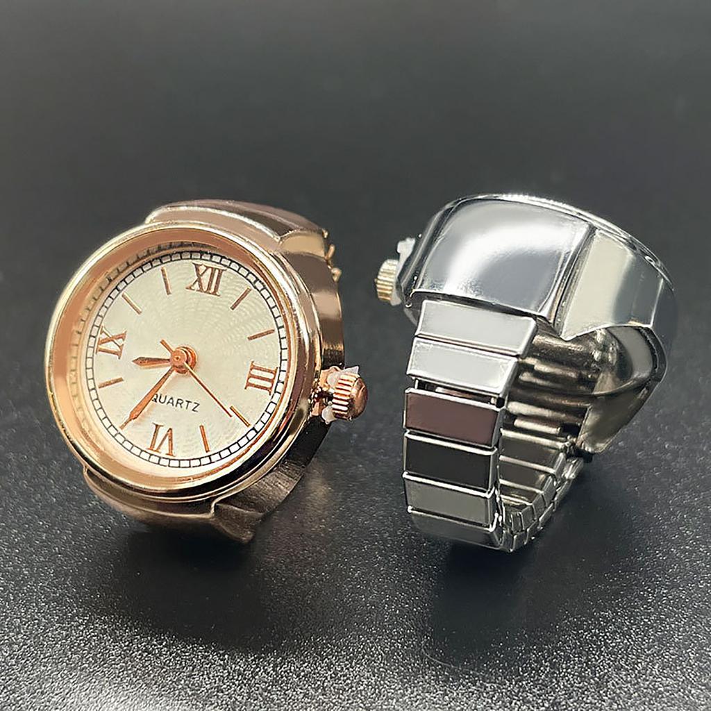 Часы-кольцо Модные квадратные часы в форме кольца Индивидуальность Креативное ретро-кольцо в стиле Электронные часы