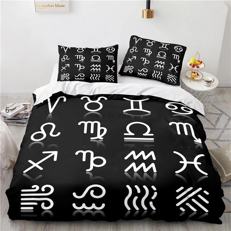Zodiac Constellation Starry Sky Printed Duvet Cover Set Pillowcase 3d Bedding Set Europe/Australia/USA Twin Full Queen King Size