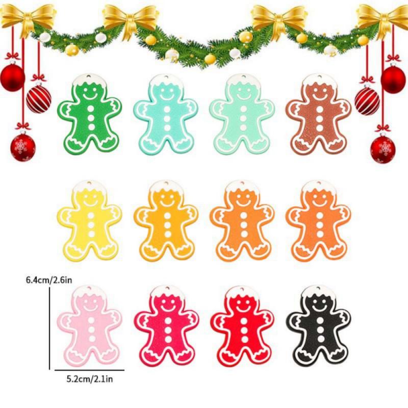 12pcs Gingerbread Christmas Ornaments for Christmas Tree Decorations Xmas Hanging Rustic Tree Decor Holiday Party Gifts