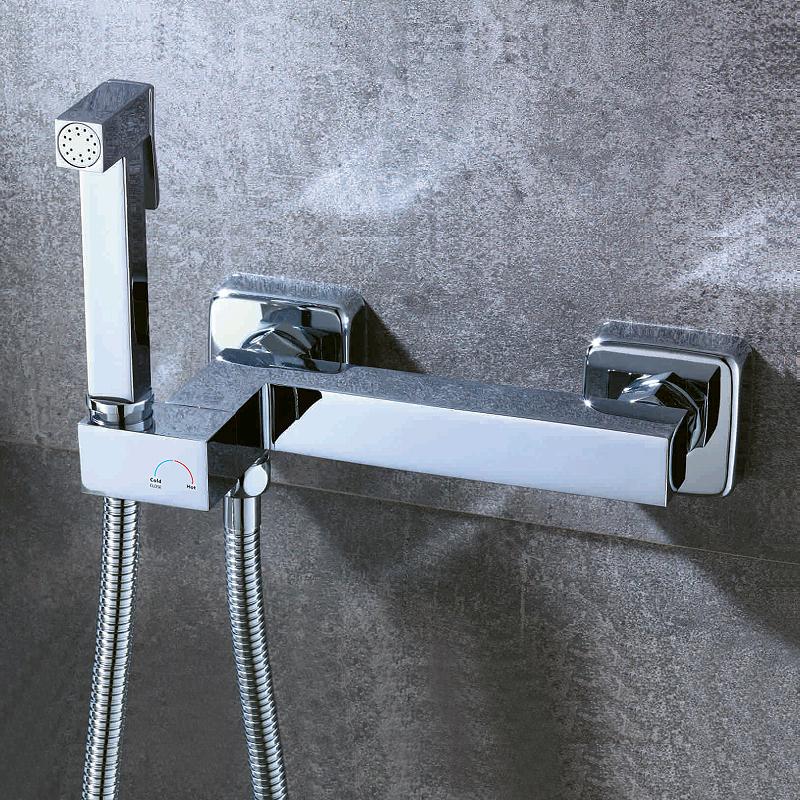 Биде BAKALA квадратный латунный хромированный биде унитаз смеситель для душа портативный распылитель набор кран для горячей и холодной воды гигиенический душ