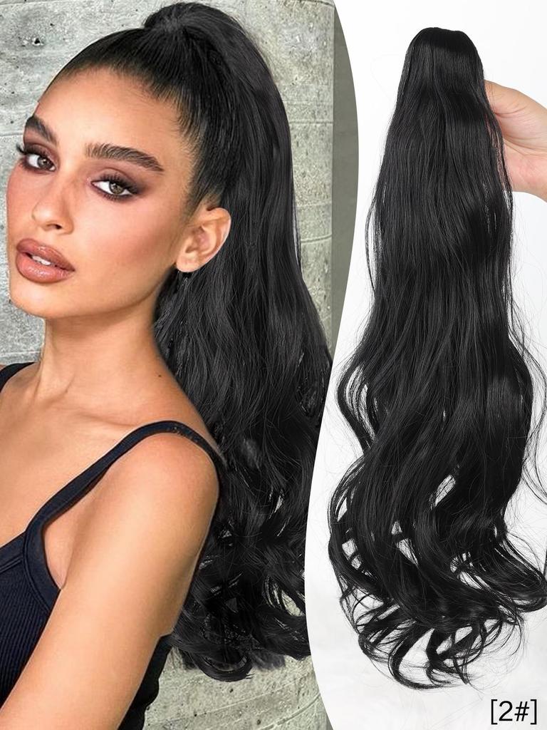 18-дюймовый черный красный блондин коричневый конский хвост наращивание коготь вьющиеся волнистые клипсы накладные волосы конский хвост наращивание волос длинный конский хвост синтетический для женщин