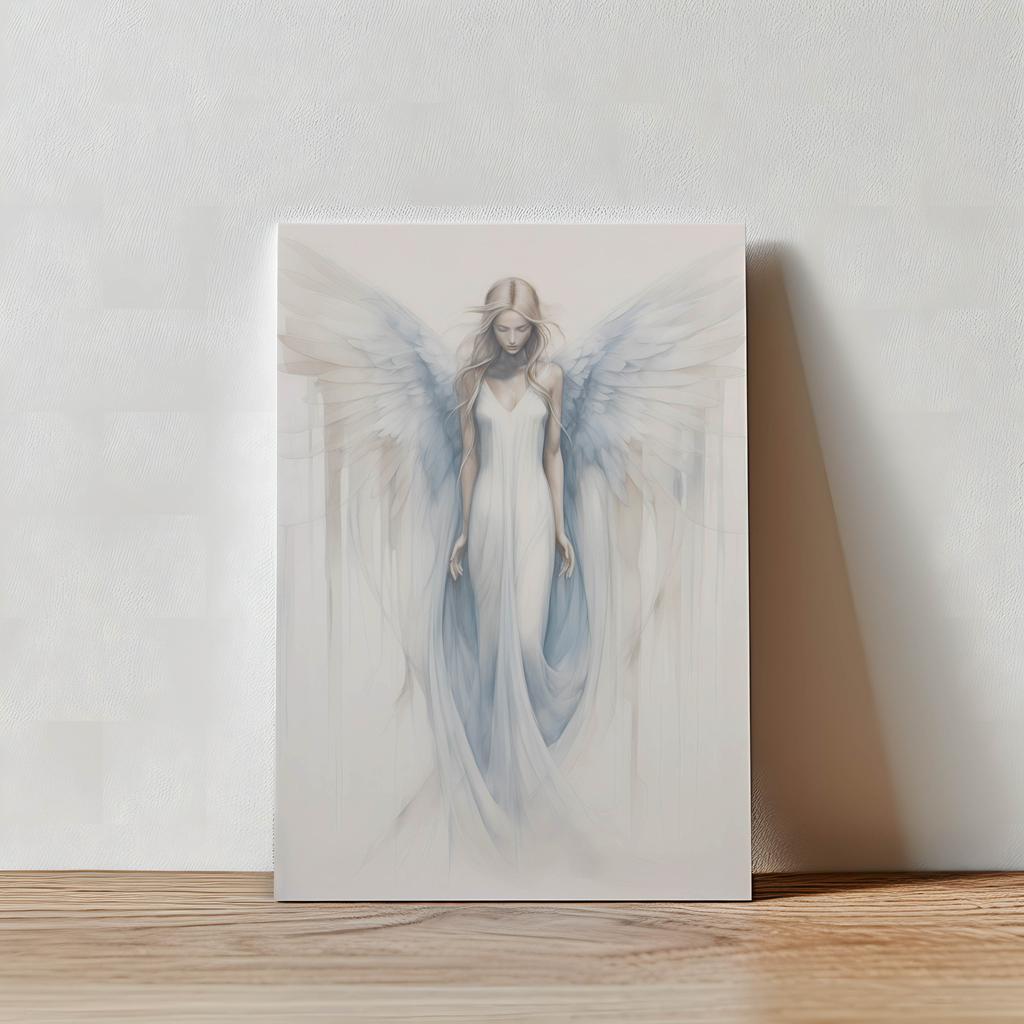 Angelic Blue Glow Poster Angelic Blue Glow Poster, 40X50 Cm, Black Aluminum Frame, 230 Gsm Matte Paper