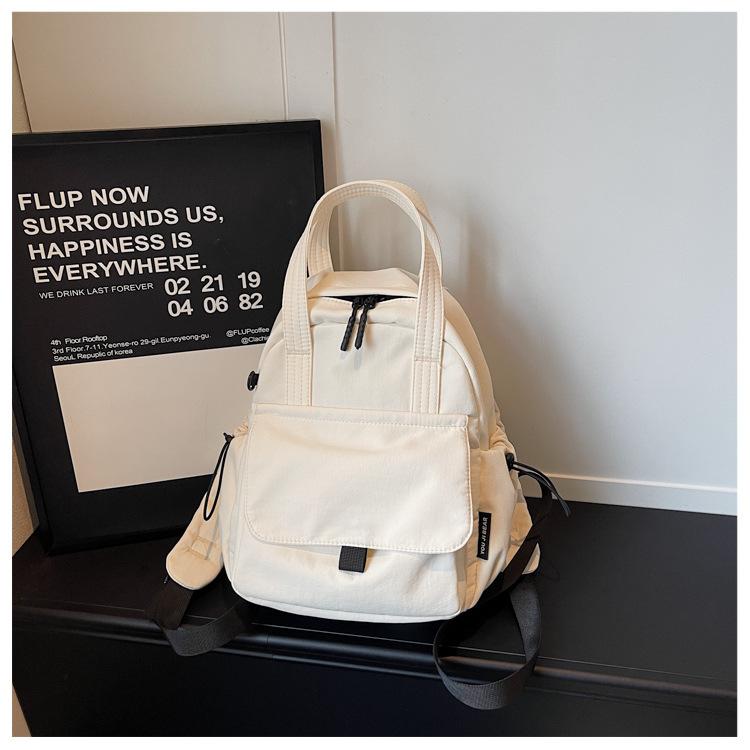 Mori solid color backpack women's 2026 new simple and fashionable student small backpack versatile casual and lightweight mommy bag