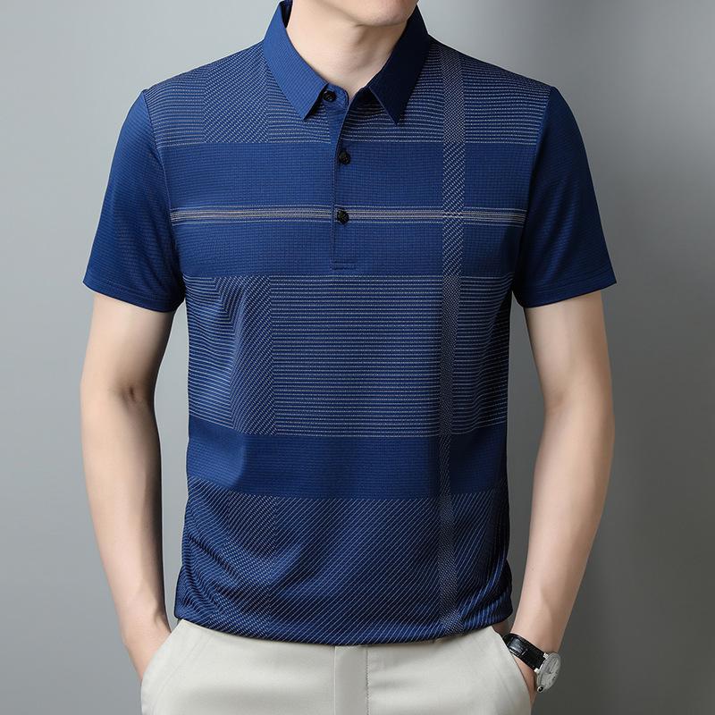 Мужская футболка с коротким рукавом, эластичная, тонкая, свободная, с принтом в виде папы, рубашка поло