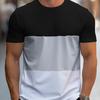 Мужская футболка с контрастным полосатым узором, круглым вырезом и коротким рукавом, повседневная и удобная для летнего отдыха