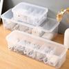 5 Compartment Storage Box With Lid See-Through Charge Cable Organizer Box Data Cable Management Box Socks Underwear Storage Box