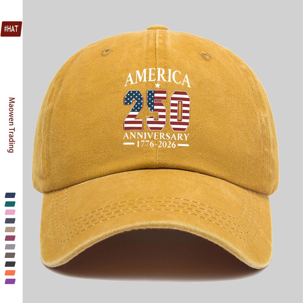 pc American Th Anniversary Pattern Printed Baseball Cap Trucker Sun Hat Easy Comfortable Lightweight Papa Hat Dad Mom Ind