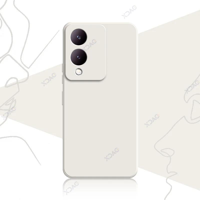 Чехлы для мобильных телефонов VIVO Y28 VIVOY28 5G 6,56" 360 Мягкий роскошный квадратный жидкий силиконовый чехол для задней крышки Водонепроницаемая сумка-броня