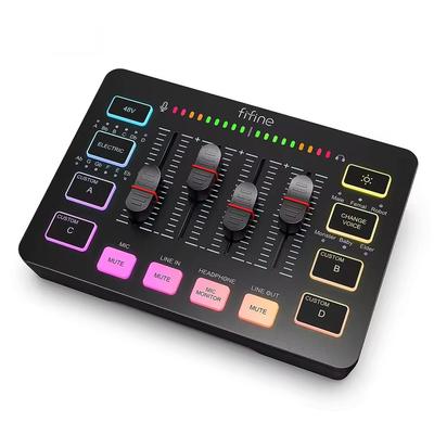Zmart FIFINE Игровой Аудио RGB Аудио Микшер с XLR Микрофонным Интерфейсом для Подкастинга и AmpliGame SC3 USB Аудио Интерфейс для Игр Японский