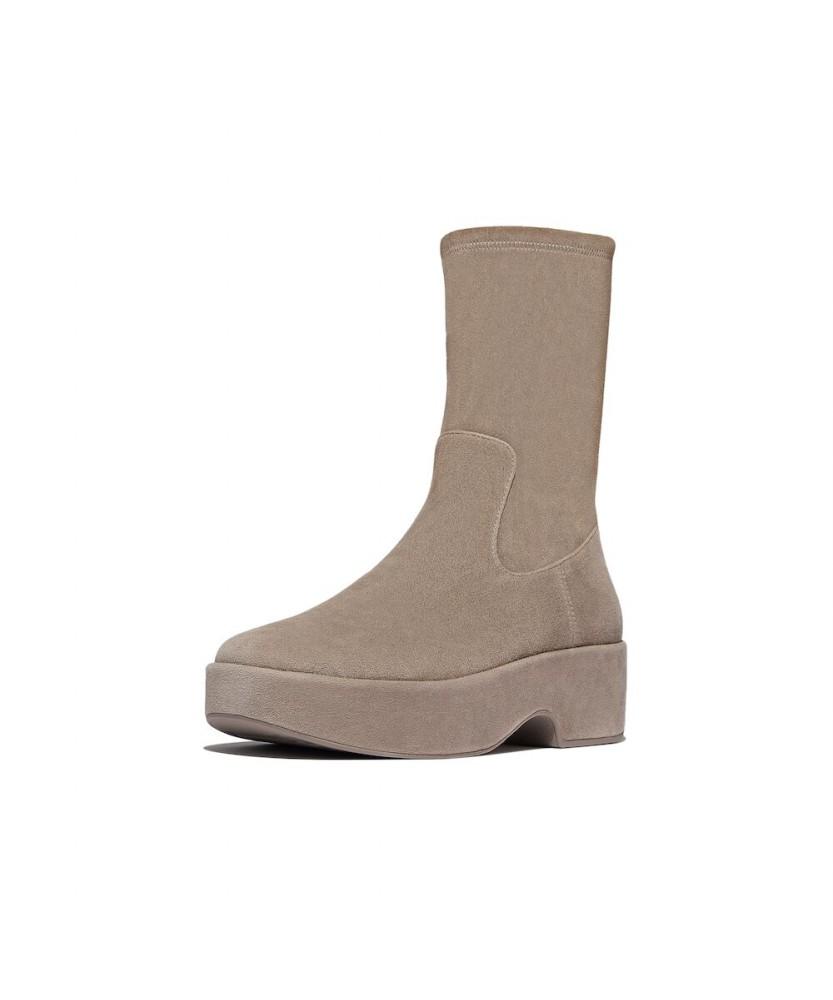 Fitflop [F-Luma] Women'S Stretch Suede Wedge Boots - Taupe (Ft59K2B313)