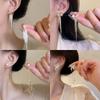 Геометрические серьги-гвоздики с кисточками из серебра S925: Модный Корейский Стиль, Элегантный Дизайн, Универсально для Женщин