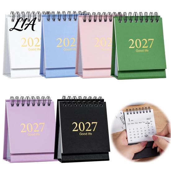 Gift for Students Teachers 2027-2028 Mini Standing Flip Desk Calendar, 18 Month Desktop Planner from Jan. Professional Planning Calendar 2027 to Jun.