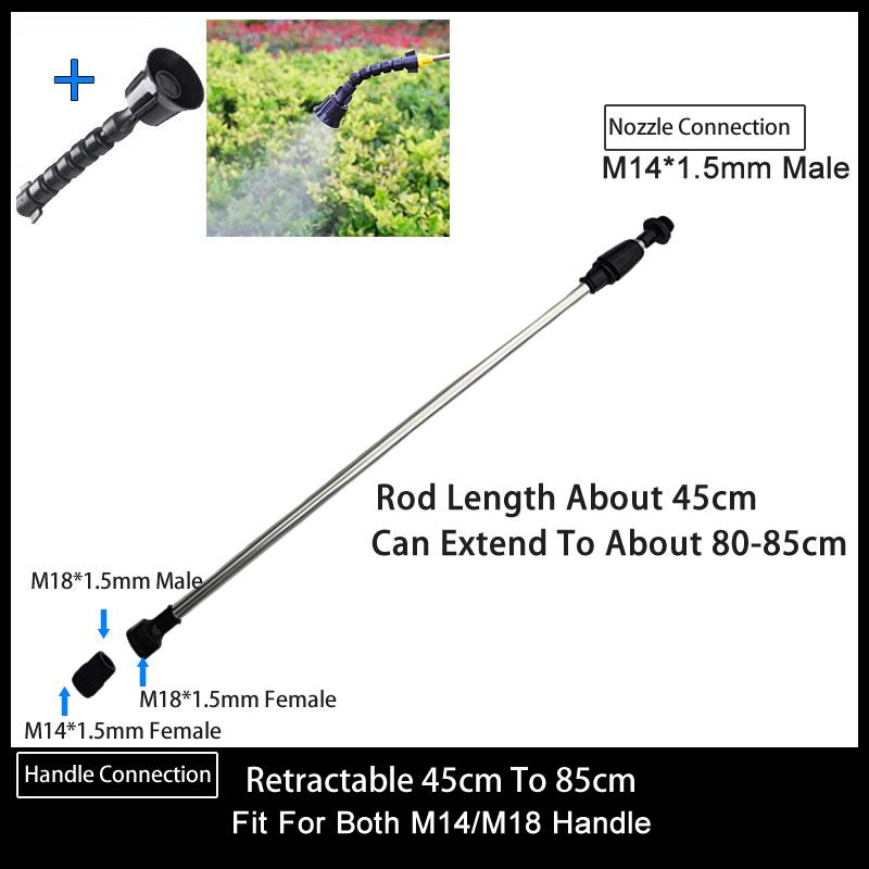 2-Section Retractable Spraying Rod Stainless Steel Bar For Electric Hand Pressure Sprayer Garden Pesticide Spraying Accessories