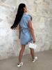 Женское французское джинсовое рабочее платье с коротким рукавом, весна 2025, 89111