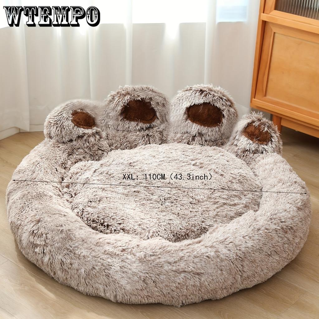 Градуированная лежанка-лапка с изображением медвежонка, мягкое полиэфирное волокно, подходит для маленьких, средних и больших собак, уютный шезлонг для домашних животных, сборка не требуется