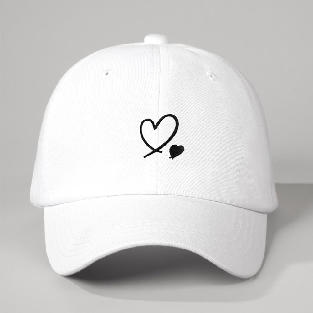 Heart Embroidered Baseball Cap UV Protection Hip Hop Hat Fashion Sun Hat Outdoor