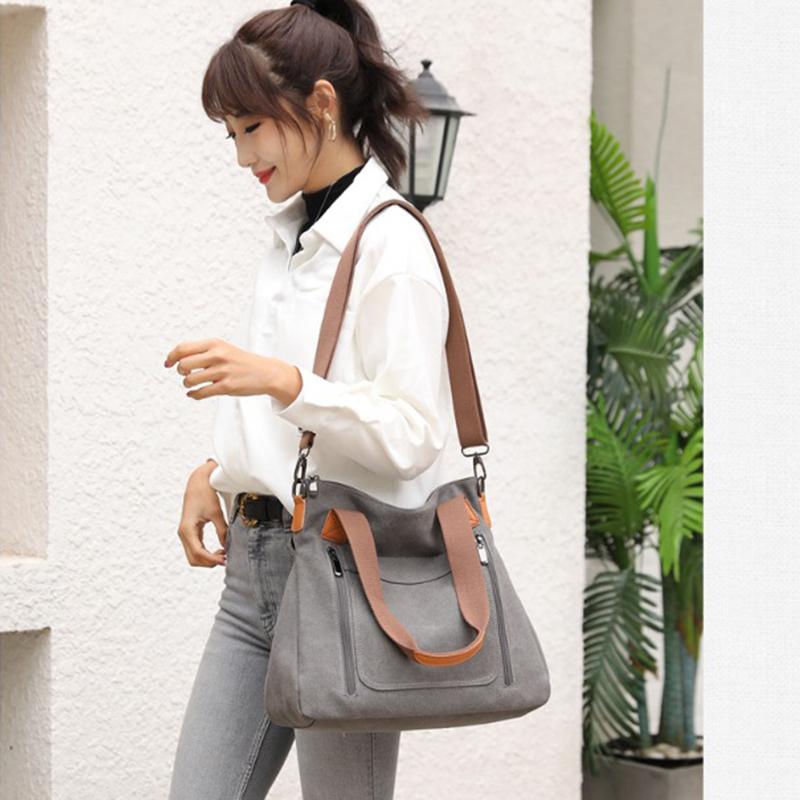 Сумка через плечо Женская сумка большой вместимости Холщовая сумка Женская повседневная сумка через плечо Женская сумка