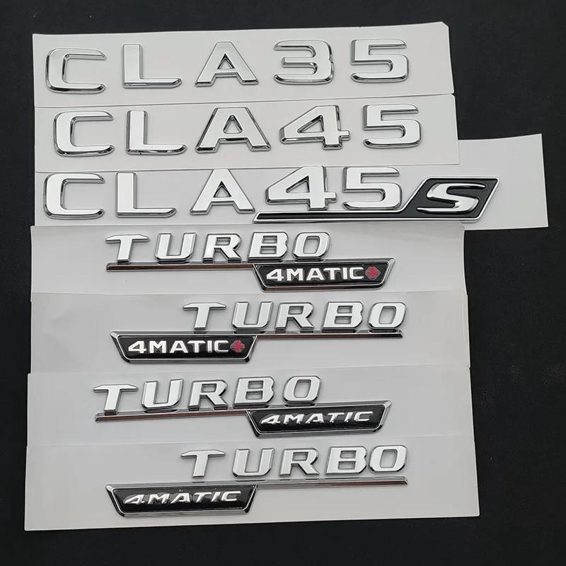 LWC1 3D ABS Car Letters For Mercedes CLA35 CLA45 AMG C117 W117 CLA45S C118 W118 Fender TURBO 4MATIC Emblem Logo Sticker Accessories
